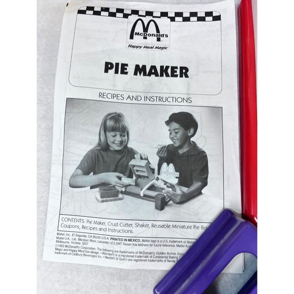 Vintage McDonald's Happy Meal Magic Pie Maker In Box 1993 Almost Complete - Picture 12 of 16